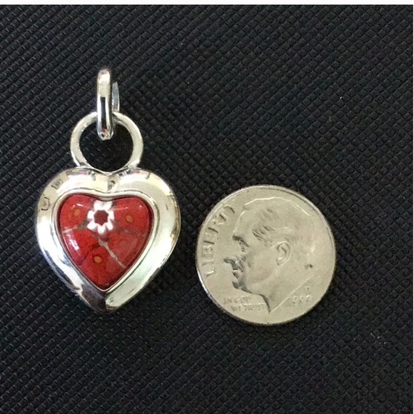 Murano Millefiori Silver Heart pendant by Alan.K - Picture 2 of 7